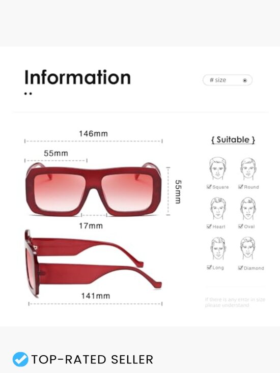 Retro Square Oversize Sunglasses Metal Frame Shield Style UV400 Protection main image 6